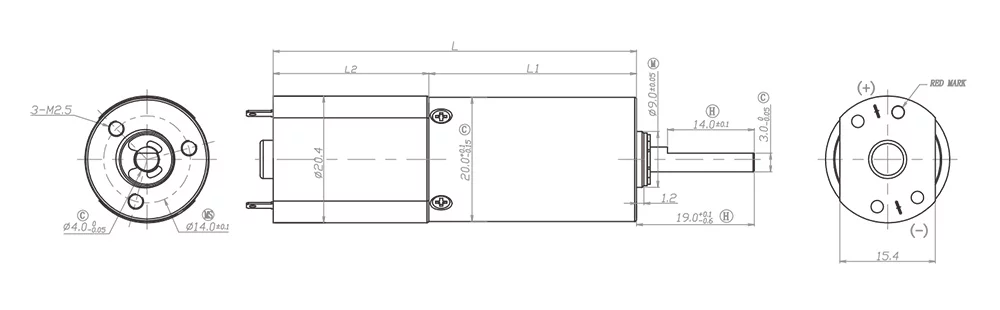 Silnik z przekładnią SGS 1875 obr./min o wysokim momencie obrotowym 12V-24VDC Osiowa końcówka do odkurzacza 0